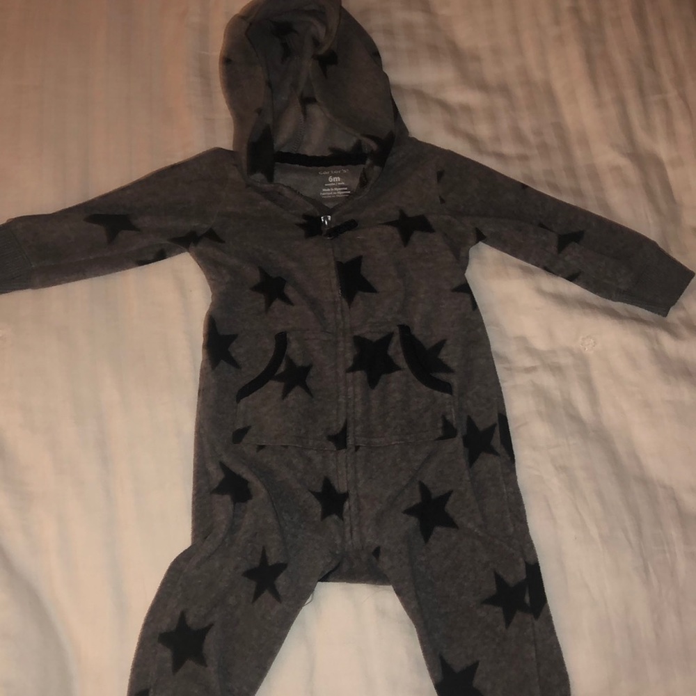 Star zip up onesie